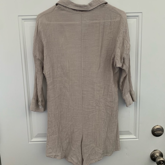 Gray button up romper - Picture 2 of 5